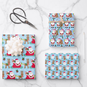 Feuille De Papier Cadeau Joli Père Noël de Noël