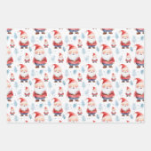 Feuille De Papier Cadeau Joli Père Noël en aquarelle Illustration Noël (Devant)