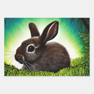 Feuille De Papier Cadeau Joli petit livre d'histoires Bunny