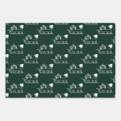 Feuille De Papier Cadeau Joli pin foncé vert assorti motif Noël (Devant)
