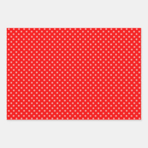 Feuille De Papier Cadeau Joli point Polka rouge