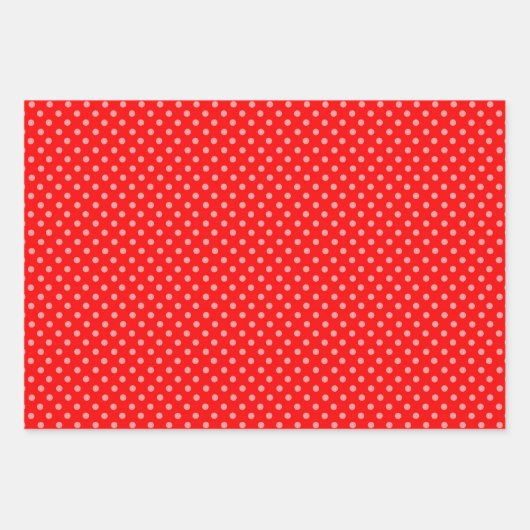 Feuille De Papier Cadeau Joli point Polka rouge (Devant)