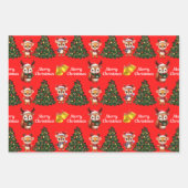 Feuille De Papier Cadeau Joli renne de Noël (Devant 2)