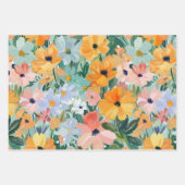 Feuille De Papier Cadeau Joli ressort d'aquarelle florale Peach Decoupage (Devant)