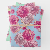 Feuille De Papier Cadeau Joli rose gerbera fleur marguerite fleurie (En situation)