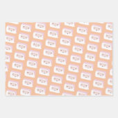 Feuille De Papier Cadeau Joli rose Motif de Noël Enfants (Devant)