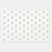 Feuille De Papier Cadeau Joli Sage Vert Snowman arbres de Noël (Devant 3)