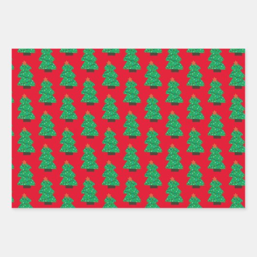 Feuille De Papier Cadeau Joli sapin de Noël (Devant 3)