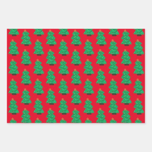 Feuille De Papier Cadeau Joli sapin de Noël (Devant)