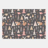 Feuille De Papier Cadeau Joli sapin de Noël rose (Devant 2)