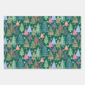Feuille De Papier Cadeau Joli sapin rouge vert blanc Motif (Devant 3)