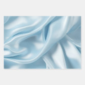 Feuille De Papier Cadeau Joli Satin Synthétique Bleu Clair Féminin (Devant 3)