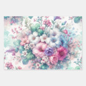 Feuille De Papier Cadeau Joli Shabby Chic Floral Anniversaire (Devant 2)