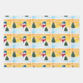 Feuille De Papier Cadeau Joli Snowman Noël Arbre Motif d'hiver Enfants (Devant)