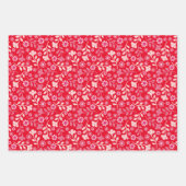 Feuille De Papier Cadeau Joli Trio De Fleurs Et Vignes Modernes (Devant)