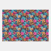 Feuille De Papier Cadeau Joli Tropical jungle carrelé fleuri (Devant)