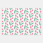 Feuille De Papier Cadeau Joli Tulipe Rose (Devant 3)