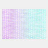 Feuille De Papier Cadeau Joli Violet Rose Bleu Pastel Ombre Pretty (Devant 3)