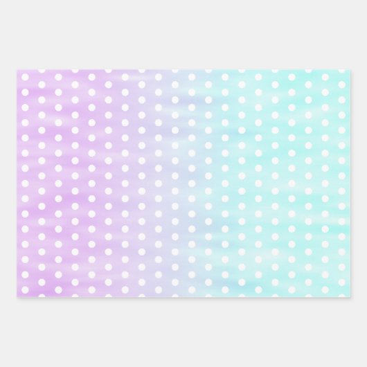 Feuille De Papier Cadeau Joli Violet Rose Bleu Pastel Ombre Pretty (Devant 3)