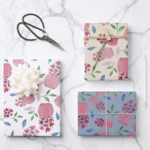 Feuille De Papier Cadeau Jolie Aquarelle De Fleurs En Blush