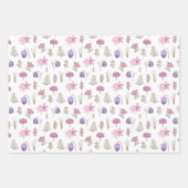 Feuille De Papier Cadeau Jolie aquarelle violet Fleur sauvage fête d'annive (Devant 2)