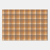 FEUILLE DE PAPIER CADEAU JOLIE BLEU & BROWN TOMBE MOTIF PLAID (Devant 3)