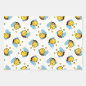 Feuille De Papier Cadeau Jolie bumble motif blanc (Devant 3)