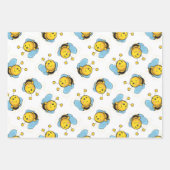 Feuille De Papier Cadeau Jolie bumble motif blanc (Devant)