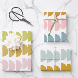 Feuille De Papier Cadeau Jolie couleur moderne formes géométriques variété