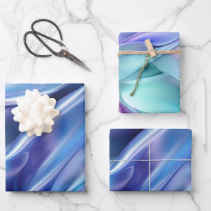 Feuille De Papier Cadeau Jolie Douce Bleue Violette Fête de Mariage