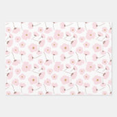 Feuille De Papier Cadeau Jolie Fleur de Pâquerette Pastel Rose (Devant 2)