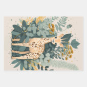 Feuille De Papier Cadeau Jolie girafe fleurie (Devant 2)
