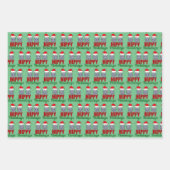 Feuille De Papier Cadeau Jolie Hippo Noël Drôle Hippy Vacances Vert (Devant)