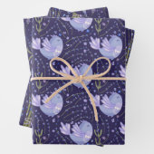 Feuille De Papier Cadeau Jolie Lavande violette (En situation)