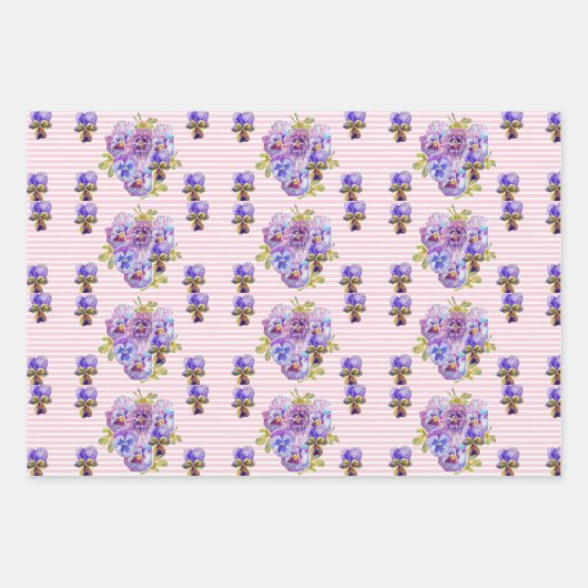 Feuille De Papier Cadeau Jolie Lys Fleur Rose Floral Lys Aquarelle (Devant 2)