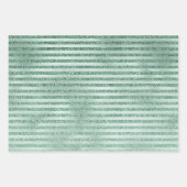 Feuille De Papier Cadeau Jolie Parties scintillant verte Mint Ombre Stripes (Devant)