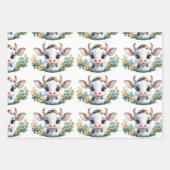 Feuille De Papier Cadeau Jolie petite vache fille en fleurs (Devant)