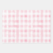 Feuille De Papier Cadeau Jolie Rose Bleu Blanc Carreau Rayures Mariage (Devant 3)