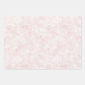 Feuille De Papier Cadeau Jolie Rose Vert Floral Baignoire de Mariage (Devant 3)