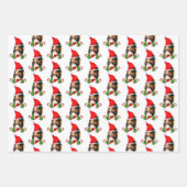 Feuille De Papier Cadeau Jolie Sheltie Père Noël Noël (Devant 3)