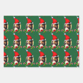 Feuille De Papier Cadeau Jolie Sheltie Père Noël Noël (Devant 2)
