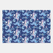 Feuille De Papier Cadeau Jolie sirène bleu pourpre (Devant 3)