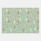 Feuille De Papier Cadeau Jolie verdure Forêt Bois Fête Bébé Animaux (Devant)