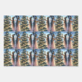 Feuille De Papier Cadeau Jolies fées décorant l'arbre de Noël (Devant)