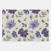 Feuille De Papier Cadeau Jolies fleurs aquarelles (Devant)