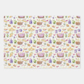 Feuille De Papier Cadeau Jolies paniers pique-nique et nourriture (Devant 2)