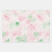 Feuille De Papier Cadeau Jolies Pétales de Fleur de Menthe Rose Naissance (Devant 3)