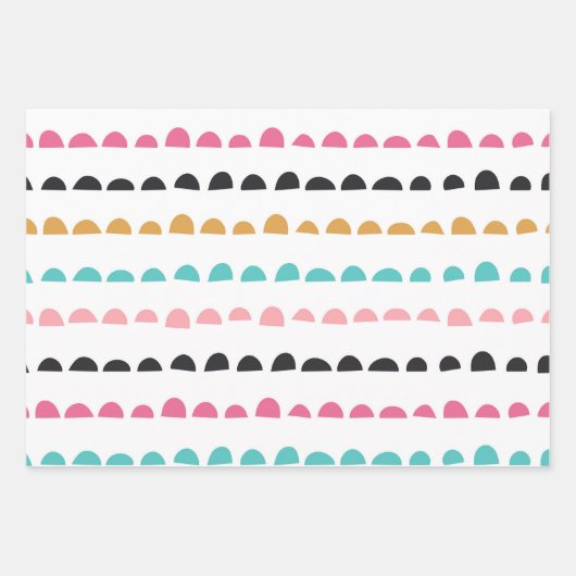 Feuille De Papier Cadeau Jolies Pierres à Rayures Doodle Abstraites (Devant 3)