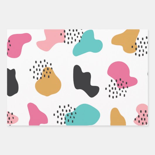 Feuille De Papier Cadeau Jolies Pierres à Rayures Doodle Abstraites (Devant)