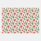 Feuille De Papier Cadeau Jolies Poppies Feuillage Floral (Devant 3)